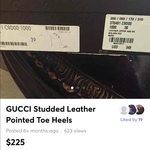 GUCCI
Malaga Kid Studded Leather Pointed Toe Heels